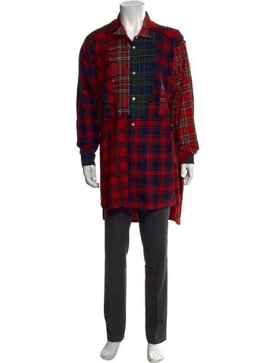 Pre-owned Loewe Plaid Print Long Sleeve Shirt In Red
