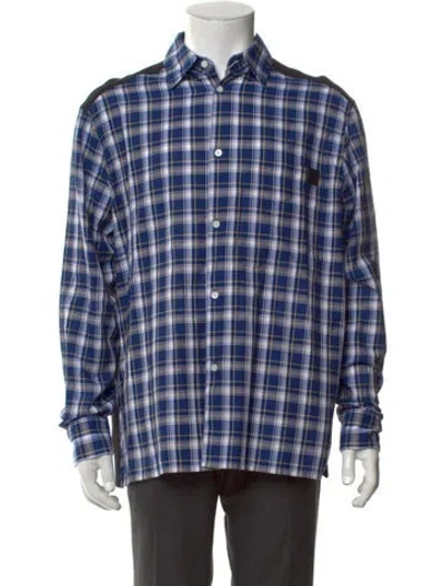 Pre-owned Loewe Plaid Print Long Sleeve Shirt W/ Tags In Blue