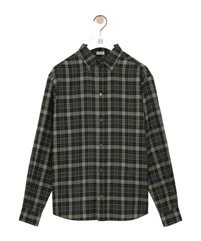 Loewe Plaid Shirt In Black