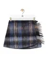 Loewe Blue Checked Mini Skirt In Mohair And Wool Blend Women In Multi