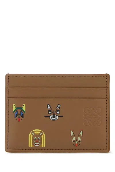 Loewe Plain Cardholder Cats In Brown