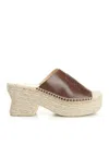 Loewe Petal Platform Espadrilles In Vegetable Tanned Calfskin Sandals Brown In Brown