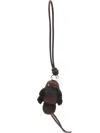 Loewe Leather-trimmed Wool Bag Charm In Brown