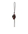 Loewe Leather-trimmed Wool Bag Charm In Brown