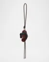 Loewe Platypus Wool Felt Bag Charm In Brown