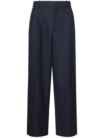 Loewe Pleat-detailing Tailored Trousers In Blue