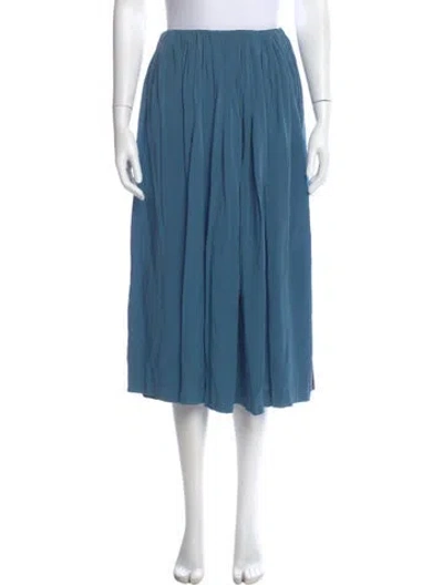Pre-owned Loewe Pleated Accents Midi Length Skirt In Blue