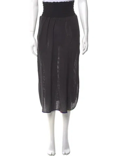 Pre-owned Loewe Pleated Accents Midi Length Skirt In Gray