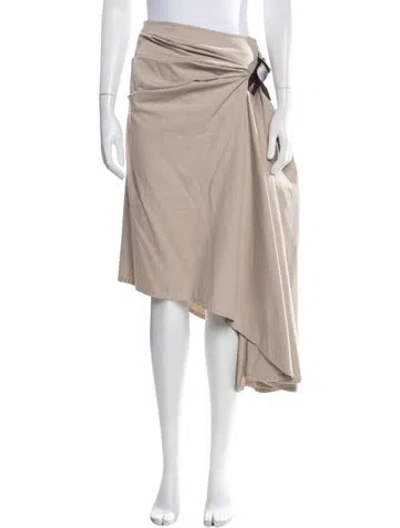Pre-owned Loewe Pleated Accents Midi Length Skirt In Neutrals
