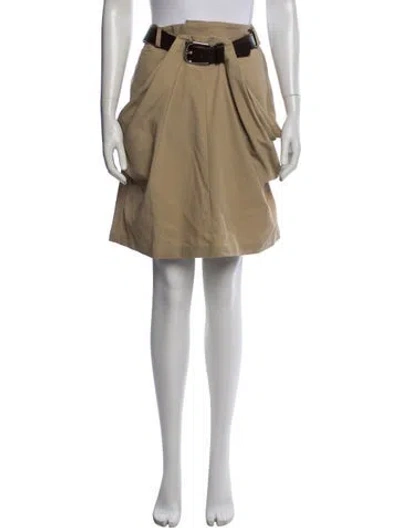 Pre-owned Loewe Pleated Accents Mini Skirt In Neutrals