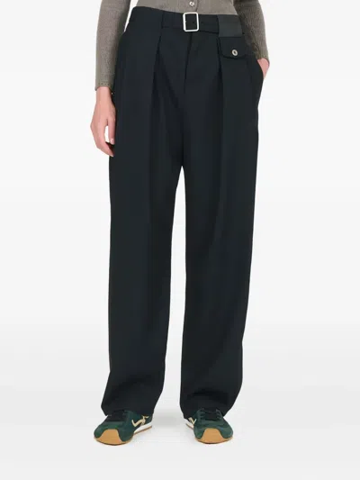 Loewe Pleated Belted Pants In Black
