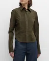 Loewe Pleated Yoke Long-sleeved Shirt In Military G