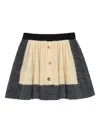 Loewe Pleated Button-embellished Mini Skirt In Gray