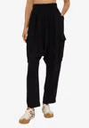 Loewe Pleated Cargo Trousers In Black