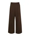 Loewe Mens Chocolate Brown Pleated Wide-leg Cotton Trousers In Black