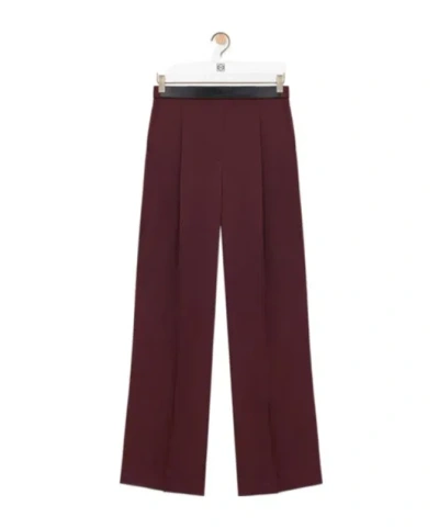 Loewe Pleated Casual Pants In Burgundy