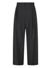 Loewe Pleated Cropped Trousers In Gray