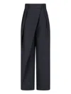 Loewe Wide-leg Wrap Wool Pants In Black  