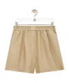 Loewe Shorts In Pelle Sabbia Donna In Vanilla