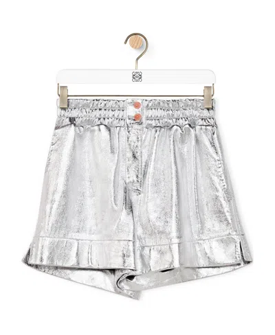 Loewe Pleated Detail Shorts In White