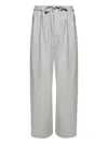 Loewe Pleated Drawstring Trousers In Gray