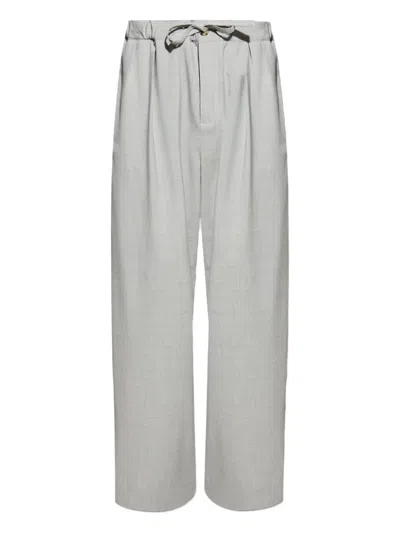 Loewe Pleated Drawstring Trousers In Gray