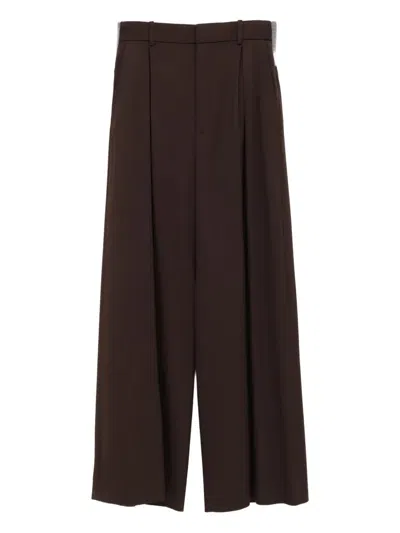 Loewe Pleated Elastic-waist Trousers In Brown
