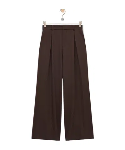 Loewe Pleated Elastic-waist Trousers In Brown