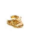 Loewe Pleated Fan Cuff In Sterling Silver In Gold