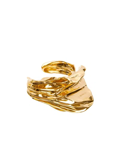 Loewe Pleated Fan Cuff In Sterling Silver In Gold