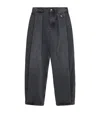 Loewe Embossed Leather-patch Jeans In Blue