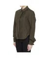 Loewe Pleated Yoke Long-sleeved Shirt In Brown