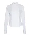 Loewe Pleated Bib-front Wingtip Collared Striped Shirt In White