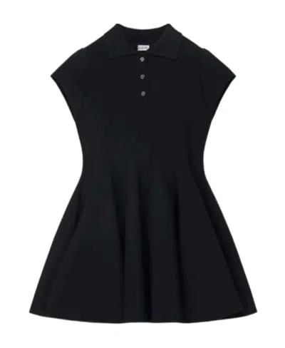 Loewe Pleated Mini Dress In Black