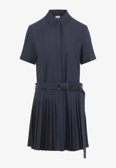 LOEWE PLEATED MINI SHIRT DRESS