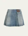 Loewe Pleated Mini Skirt In Blue