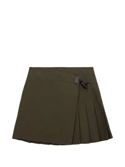 Loewe Pleated Mini Skirt In Brown