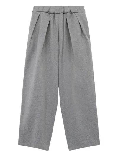 Loewe Pleated-panel Trousers In Gray