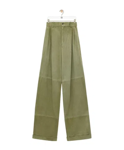 Loewe Pleated Pants In Green