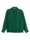 Loewe Charmeuse Balloon Button-down Shirt In Green