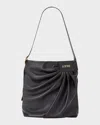 Loewe Pleated Shoulder Bag In Leather In Black