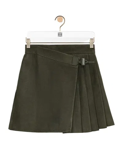Loewe Pleated Skirt In Green