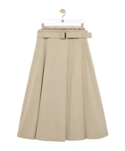 Loewe Pleated Skirt In Neutral