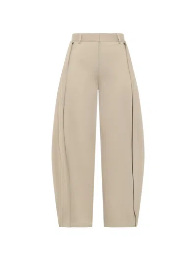 Loewe Cotton Silk Garbadine Trousers Af In White