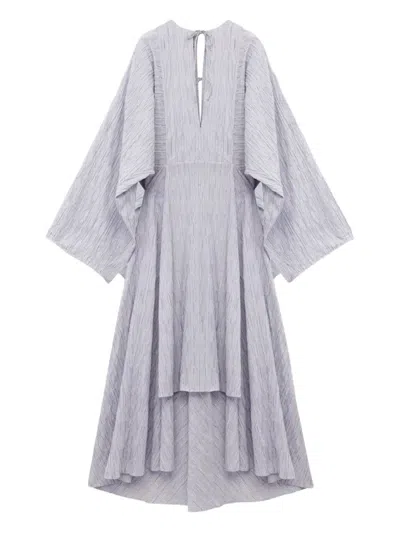 LOEWE PLEATED TIE-NECK MIDI DRESS