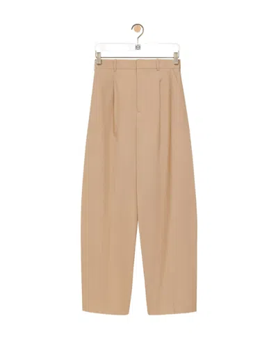 Loewe Pleated Wide Trousers In Cotton