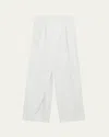 Loewe Layered Pleated High-rise Wide-leg Jeans In White