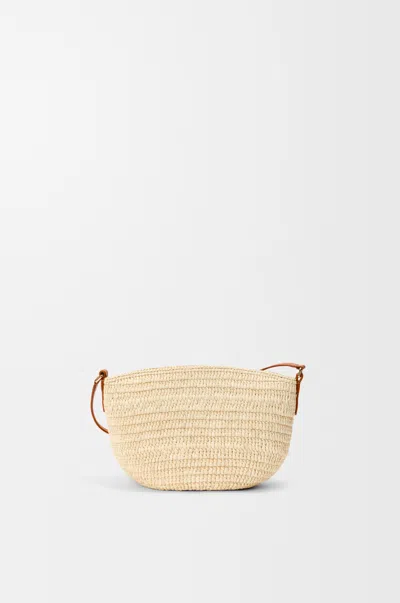 Loewe Eclipse Pochette In Raffia And Leather Skin For Woman In Brown