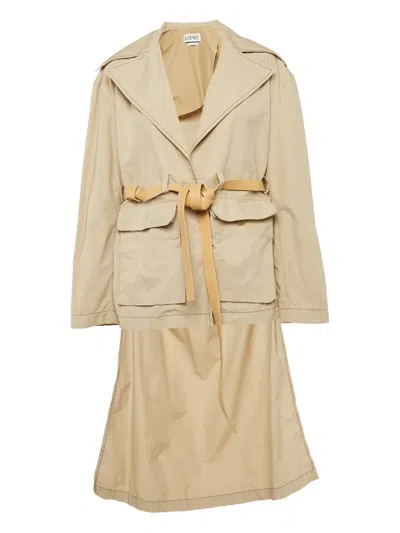 Pre-owned Loewe Pocket-detail Belted Coat