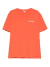 Loewe Logo-embroidered Cotton-jersey T-shirt In Orange